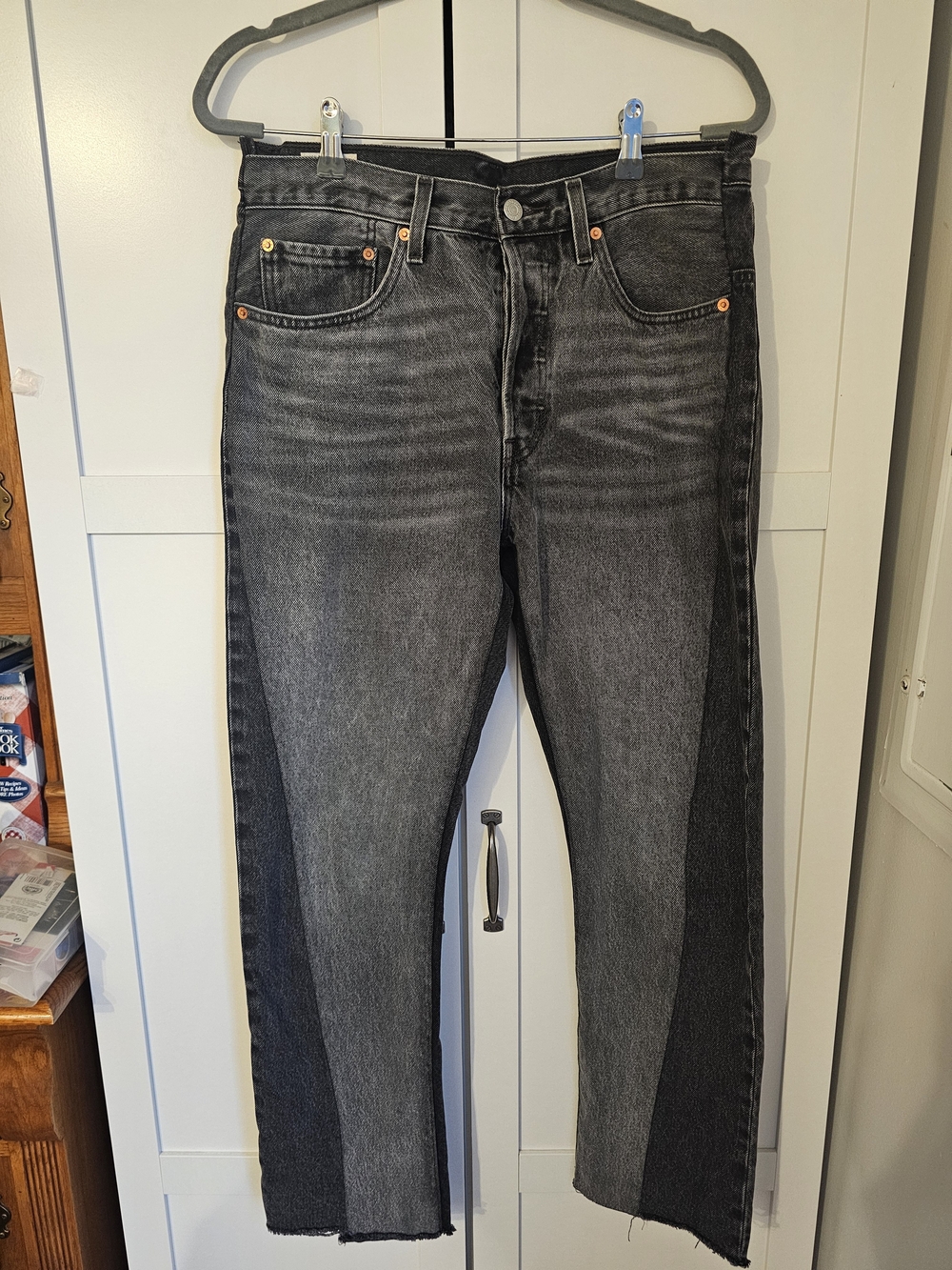 Levi's Premium 501 Original Chaps Two-Tone Spliced Jeans Black / Gray W30 L30